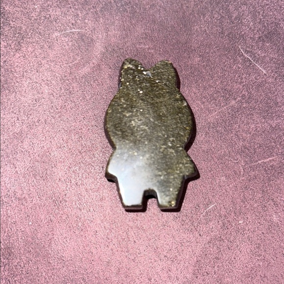 Labubu Golden Sheen Black Obsidian 2.25” approximately carving pendant Figure - Picture 7 of 9